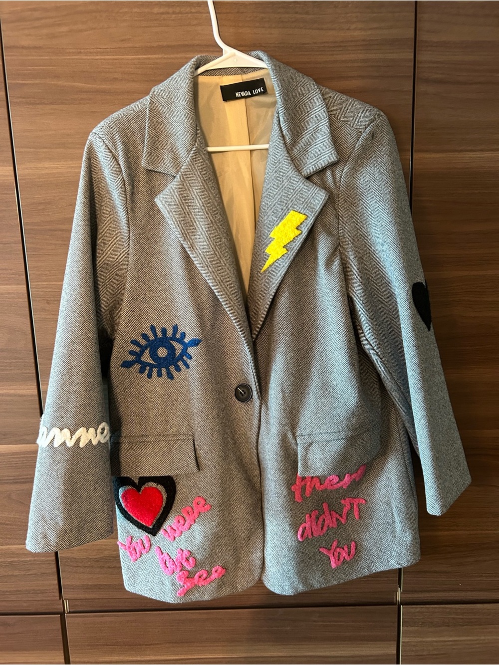 Nevada Love Grey Embellished Women's Blazer Jacket , Purchased in Paris.